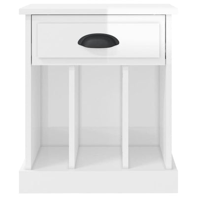 Bedside Cabinet High Gloss White 43x36x50 cm