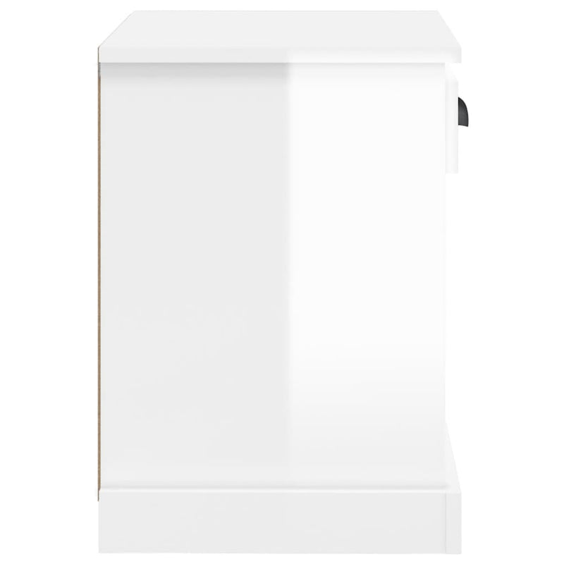 Bedside Cabinet High Gloss White 43x36x50 cm