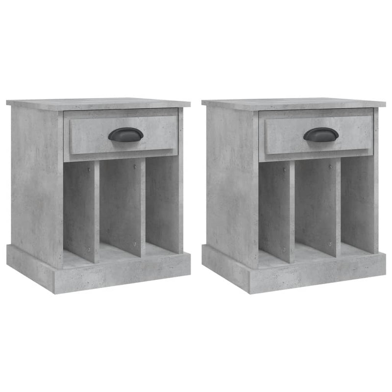 Bedside Cabinets 2 pcs Concrete Grey 43x36x50 cm