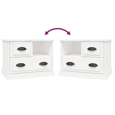 Bedside Cabinet White 60x39x45 cm