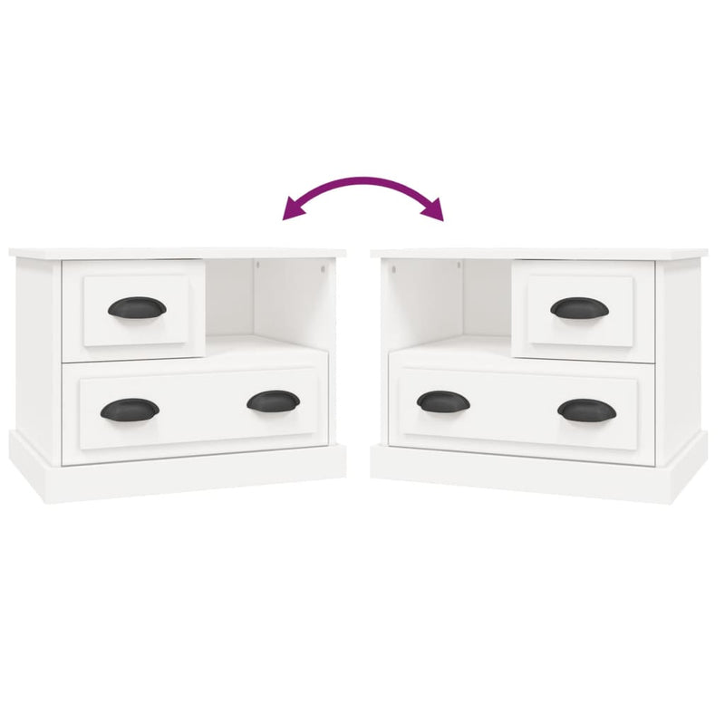 Bedside Cabinet White 60x39x45 cm