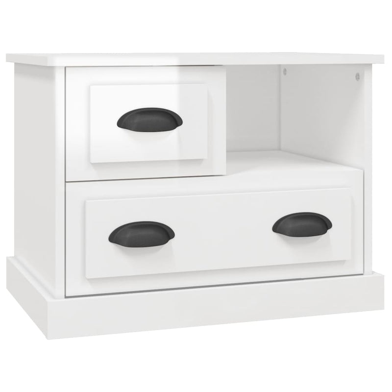 Bedside Cabinet High Gloss White 60x39x45 cm