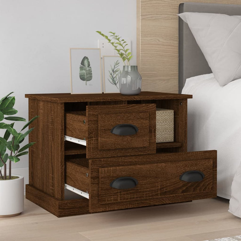 Bedside Cabinet Brown Oak 60x39x45 cm