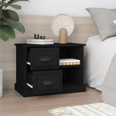 Bedside Cabinet Black 60x35.5x45 cm