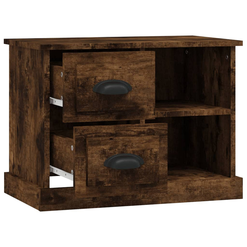 Bedside Cabinet Smoked Oak 60x35.5x45 cm