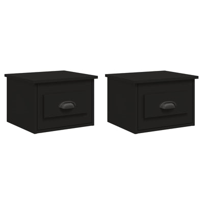 Wall-mounted Bedside Cabinets 2 pcs Black 41.5x36x28cm