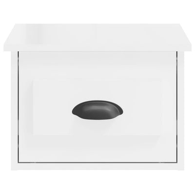 Wall-mounted Bedside Cabinet High Gloss White 41.5x36x28cm