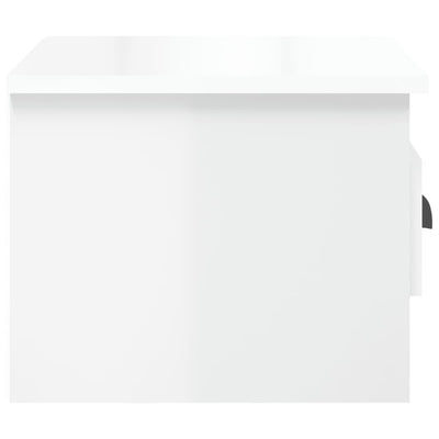 Wall-mounted Bedside Cabinet High Gloss White 41.5x36x28cm