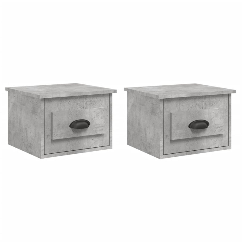 Wall-mounted Bedside Cabinets 2 pcs Concrete Grey 41.5x36x28cm