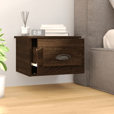 Wall-mounted Bedside Cabinet Brown Oak 41.5x36x28cm