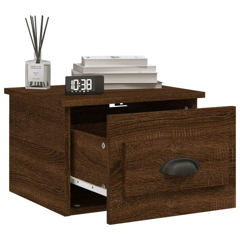 Wall-mounted Bedside Cabinet Brown Oak 41.5x36x28cm