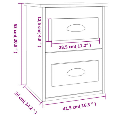 Wall-mounted Bedside Cabinet White 41.5x36x53cm