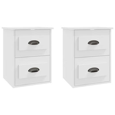 Wall-mounted Bedside Cabinets 2 pcs White 41.5x36x53cm