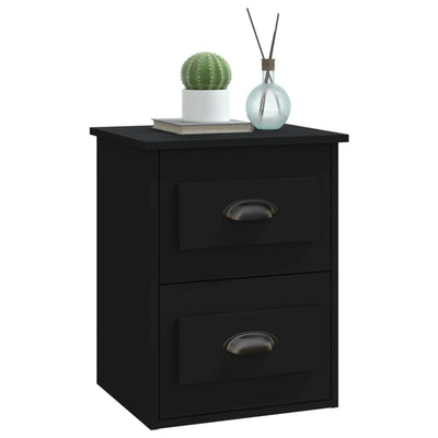 Wall-mounted Bedside Cabinets 2 pcs Black 41.5x36x53cm