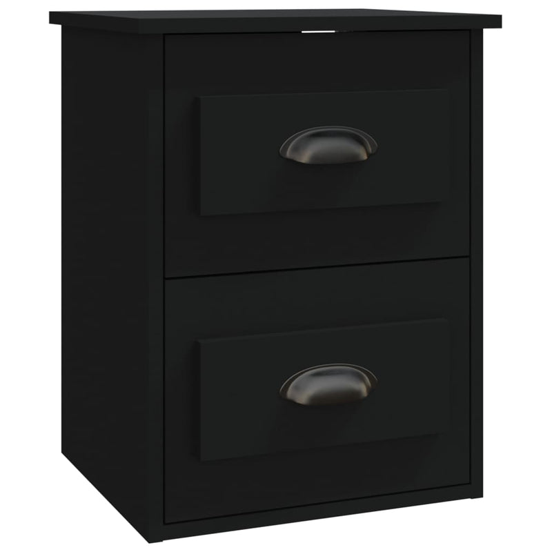 Wall-mounted Bedside Cabinets 2 pcs Black 41.5x36x53cm