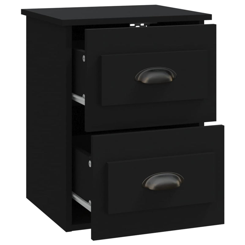 Wall-mounted Bedside Cabinets 2 pcs Black 41.5x36x53cm