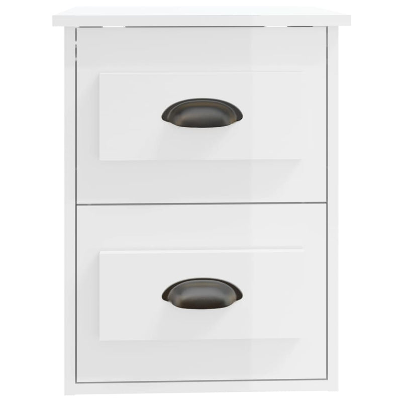 Wall-mounted Bedside Cabinets 2 pcs High Gloss White 41.5x36x53cm