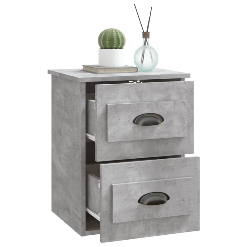 Wall-mounted Bedside Cabinets 2 pcs Concrete Grey 41.5x36x53cm