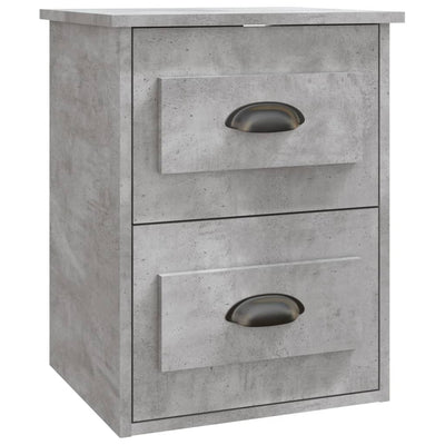 Wall-mounted Bedside Cabinets 2 pcs Concrete Grey 41.5x36x53cm