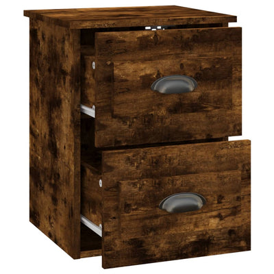 Wall-mounted Bedside Cabinets 2 pcs Smoked Oak 41.5x36x53cm