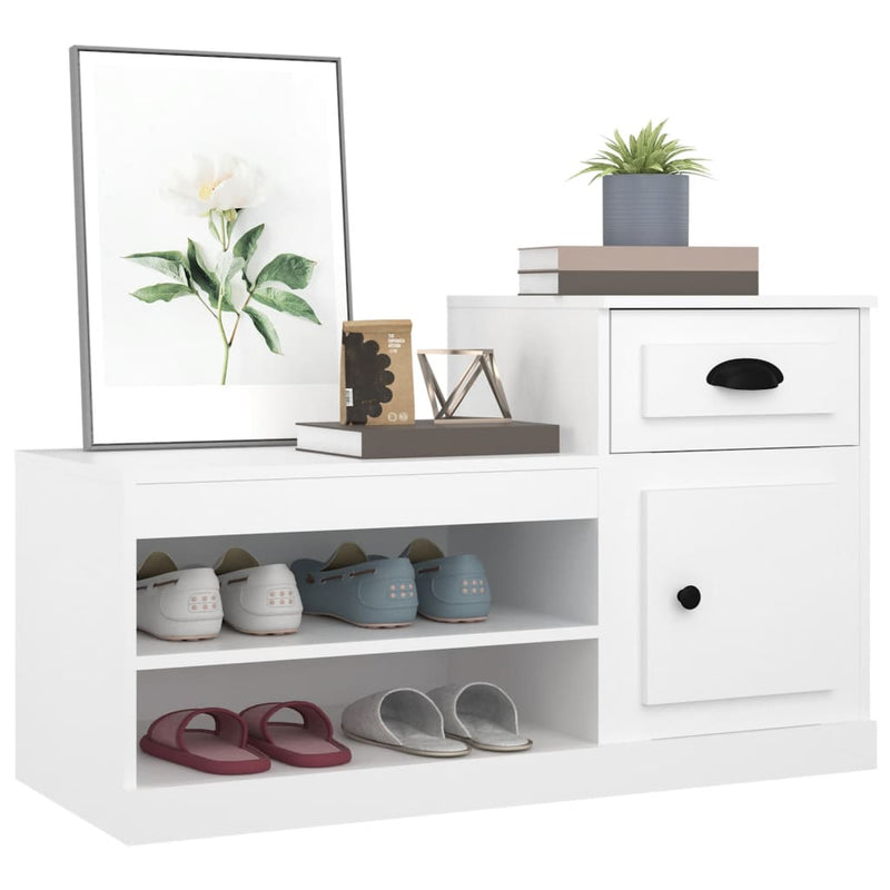 Shoe Cabinet White 100x42x60 cm Engineered Wood