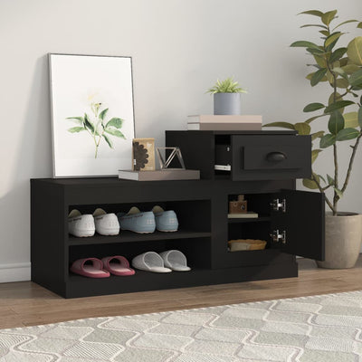 Shoe Cabinet Black 100x42x60 cm Engineered Wood