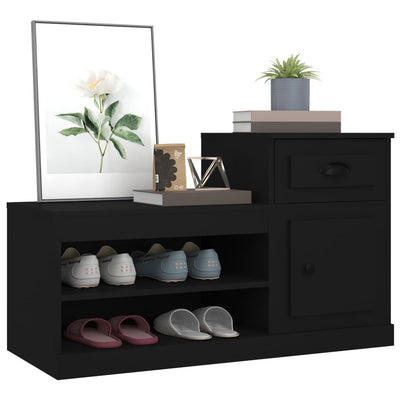 Shoe Cabinet Black 100x42x60 cm Engineered Wood