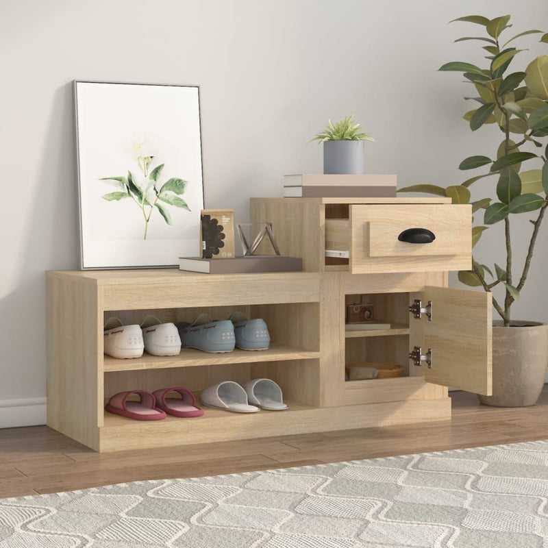 Shoe Cabinet Sonoma Oak 100x42x60 cm Engineered Wood