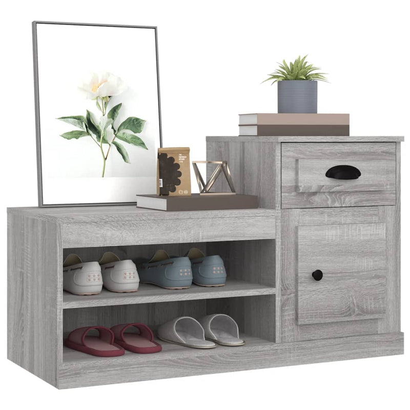 Shoe Cabinet Grey Sonoma 100x42x60 cm Engineered Wood