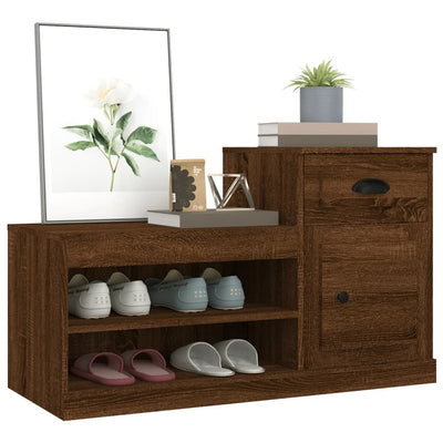 Shoe Cabinet Brown Oak 100x42x60 cm Engineered Wood