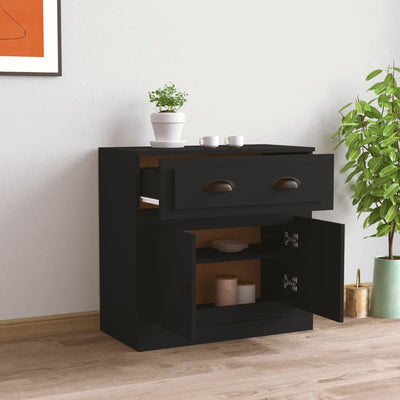 Sideboard Black 70x35.5x67.5 cm Engineered Wood