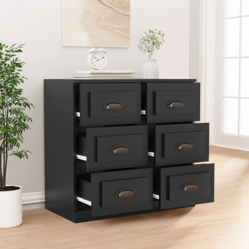 Sideboard Black 70x35.5x67.5 cm Engineered Wood