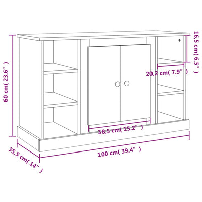 Sideboard White 100x35.5x60 cm Engineered Wood