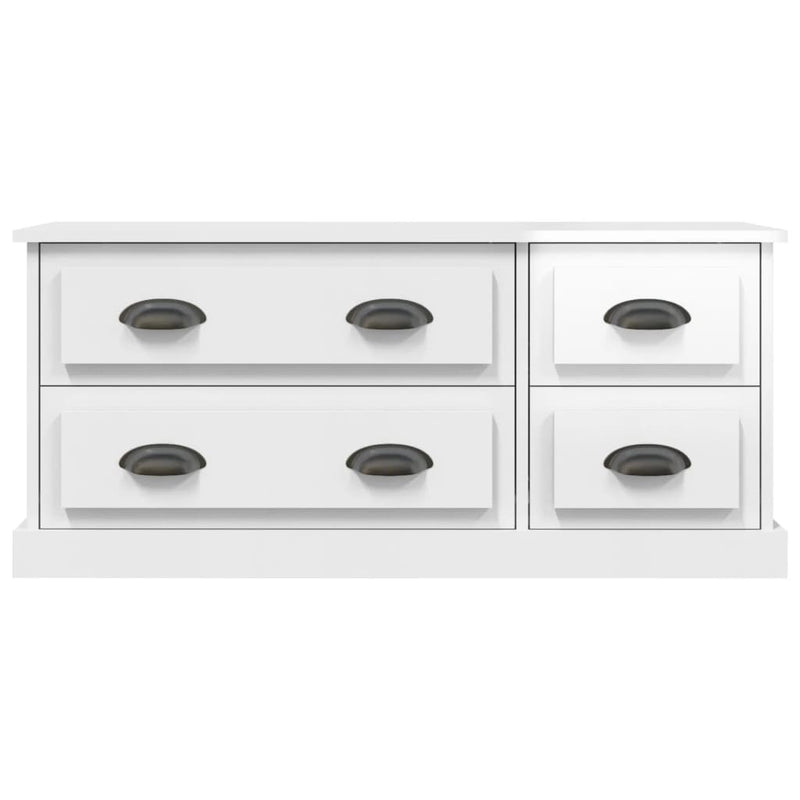 TV Cabinet High Gloss White 100x35.5x45 cm Engineered Wood