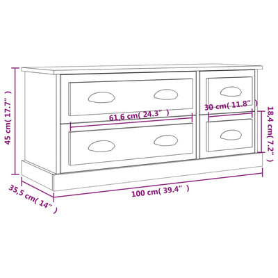 TV Cabinet Sonoma Oak 100x35.5x45 cm Engineered Wood