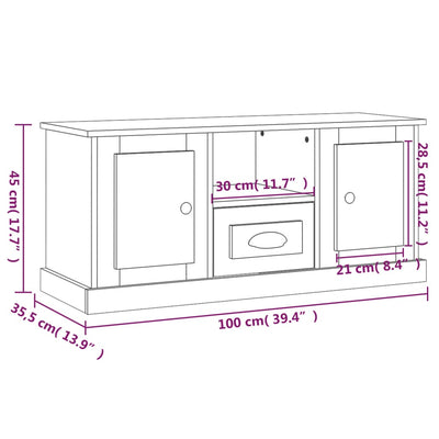 TV Cabinet White 100x35.5x45 cm Engineered Wood