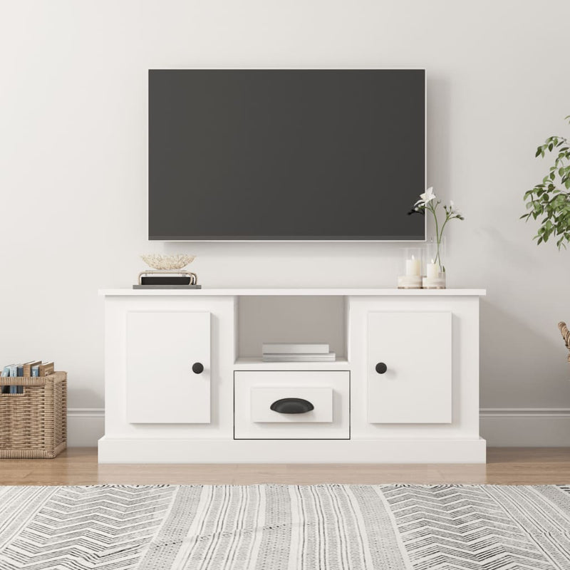 TV Cabinet White 100x35.5x45 cm Engineered Wood