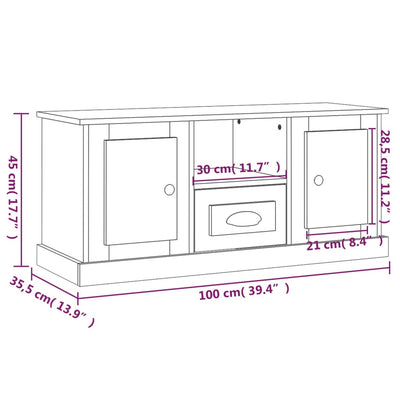 TV Cabinet Black 100x35.5x45 cm Engineered Wood