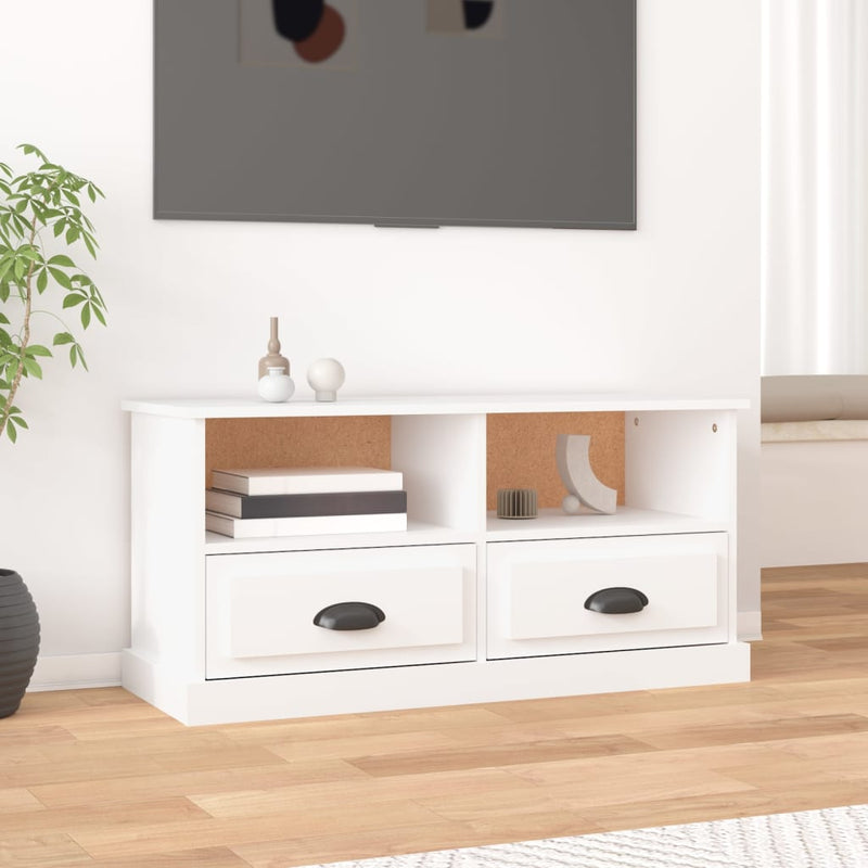 TV Cabinet White 93x35.5x45 cm Engineered Wood