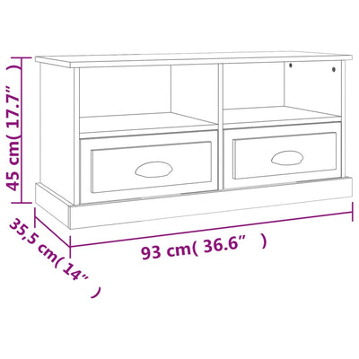 TV Cabinet Sonoma Oak 93x35.5x45 cm Engineered Wood