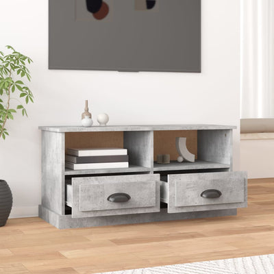 TV Cabinet Concrete Grey 93x35.5x45 cm Engineered Wood