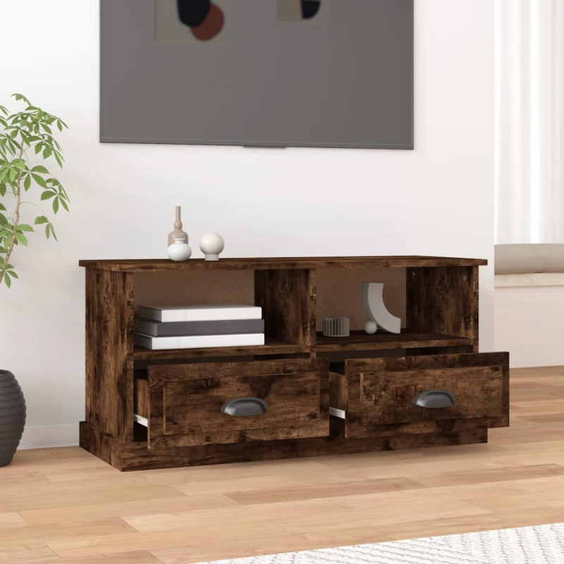 TV Cabinet Smoked Oak 93x35.5x45 cm Engineered Wood