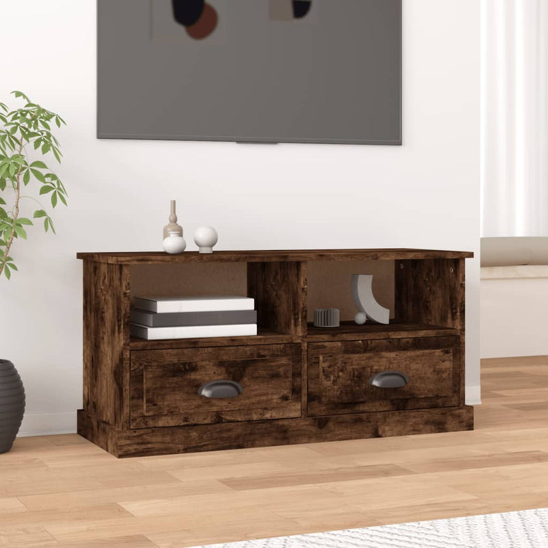 TV Cabinet Smoked Oak 93x35.5x45 cm Engineered Wood