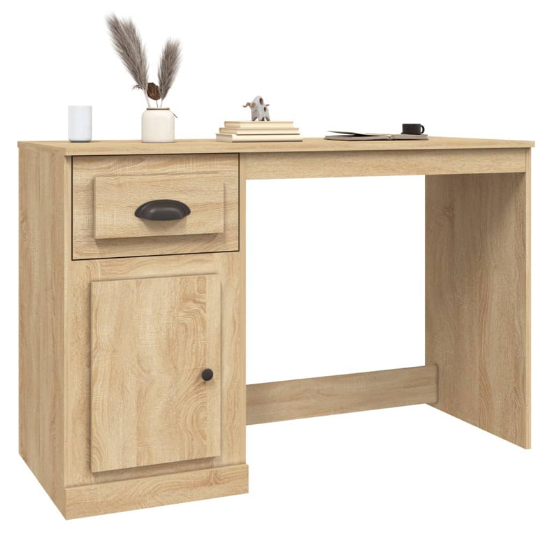 Desk with Drawer Sonoma Oak 115x50x75 cm Engineered Wood