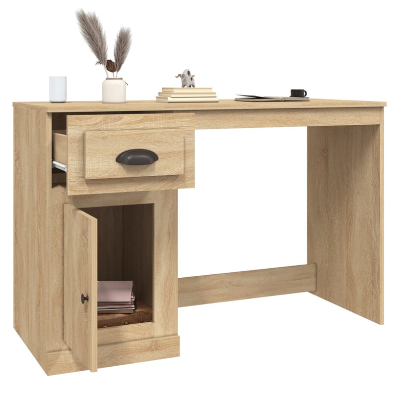 Desk with Drawer Sonoma Oak 115x50x75 cm Engineered Wood