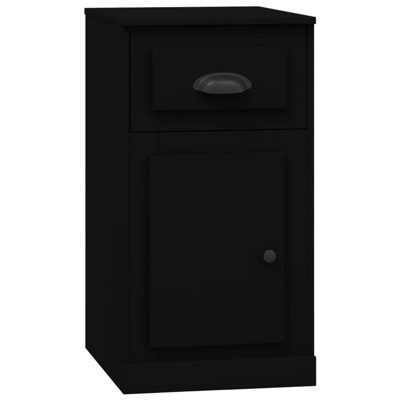 Side Cabinet with Drawer Black 40x50x75 cm Engineered Wood