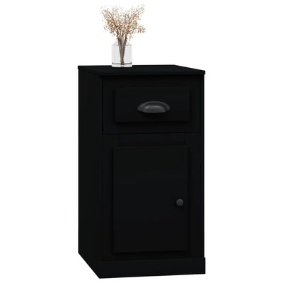 Side Cabinet with Drawer Black 40x50x75 cm Engineered Wood