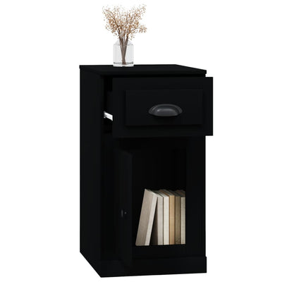 Side Cabinet with Drawer Black 40x50x75 cm Engineered Wood