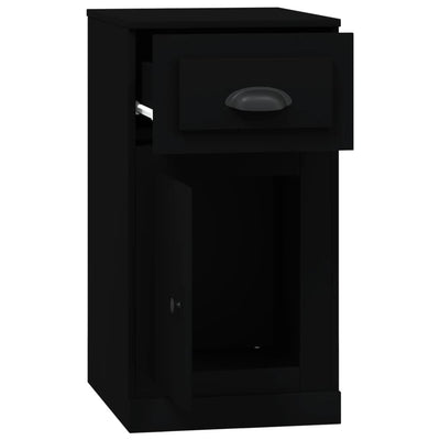 Side Cabinet with Drawer Black 40x50x75 cm Engineered Wood