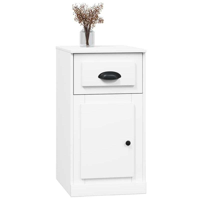 Side Cabinet with Drawer High Gloss White 40x50x75 cm Engineered Wood